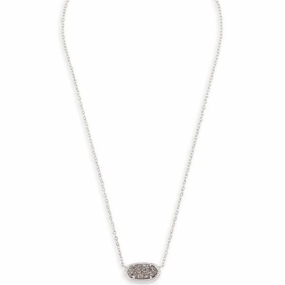 NWT KENDRA SCOTT SILVER ELISA DRUSY NECKLACE! - Picture 3 of 5